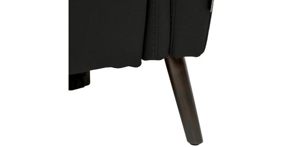 3-SITZER-SOFA  in Echtleder Schwarz   - Schwarz, Design, Leder/Metall (210/79/104cm) - Belluti