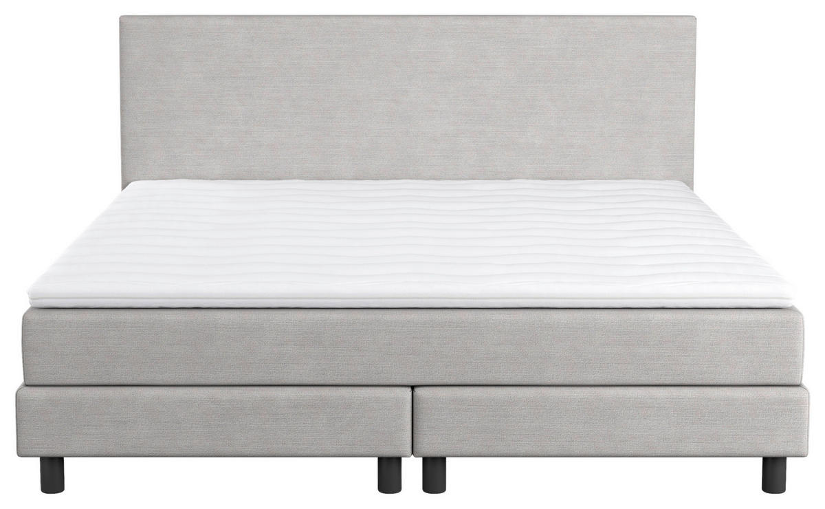 BOXBETT 160/200 cm  in Hellgrau  - Hellgrau/Schwarz, MODERN, Holzwerkstoff/Textil (160/200cm) - MID.YOU