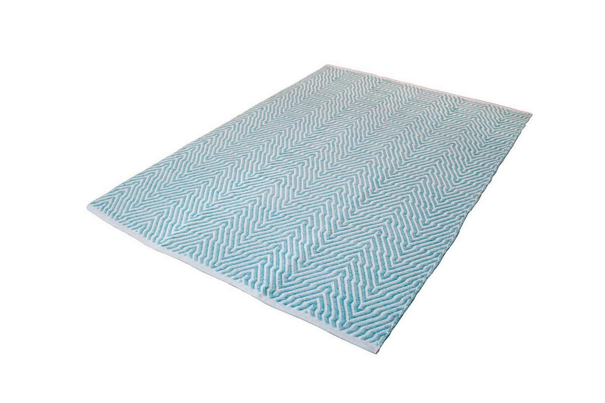 FLACHWEBETEPPICH 80/150 cm Türkis  - Türkis, KONVENTIONELL, Textil (80/150cm)
