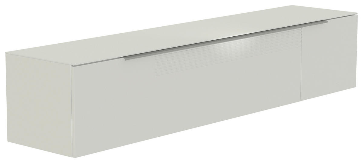 LOWBOARD  in 210/41/45 cm  - Alufarben/Weiß, Design, Glas/Holzwerkstoff (210/41/45cm) - Moderano