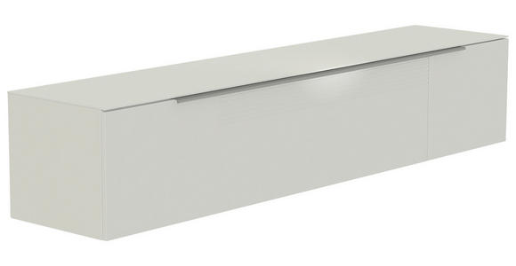 LOWBOARD  in 210/41/45 cm  - Alufarben/Weiß, Design, Glas/Holzwerkstoff (210/41/45cm) - Moderano