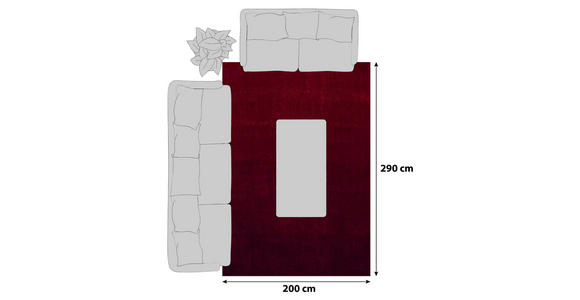 HOCHFLORTEPPICH 200/290 cm ATA 7000  - Rot, Design, Textil (200/290cm) - Novel
