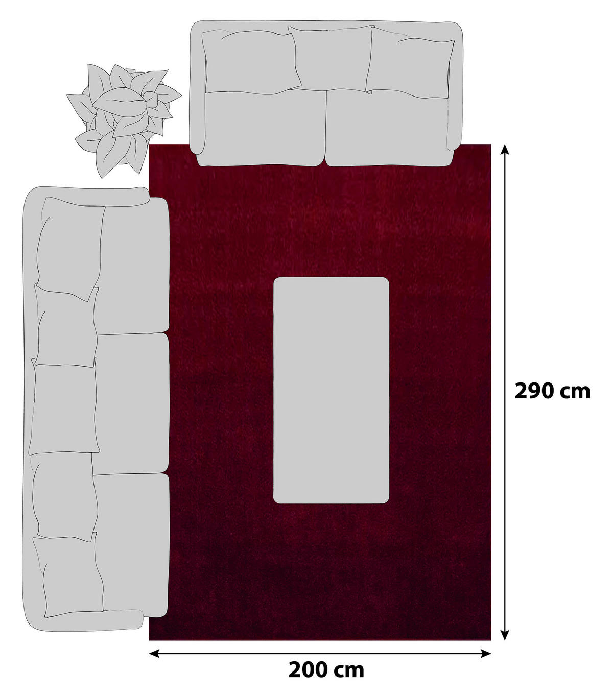 RYAMATTA 200/290 cm ATA 7000  - röd, Design, textil (200/290cm) - Novel