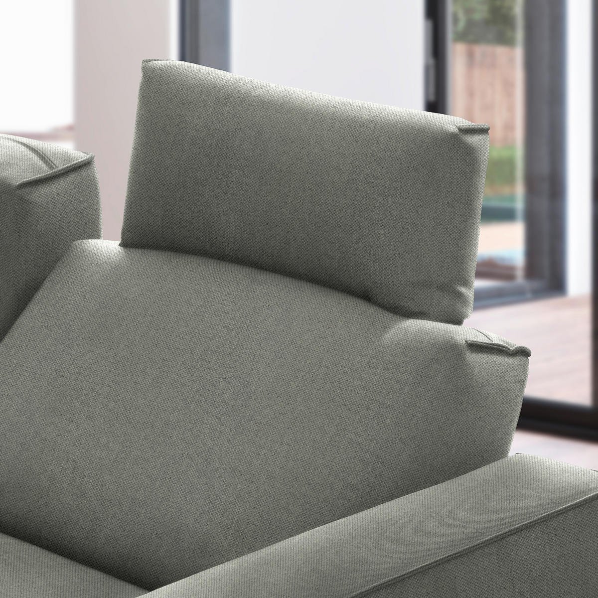 ECKSOFA in Flachgewebe Beige  - Beige/Schwarz, Design, Textil/Metall (210/260cm) - Johann Jakob