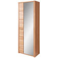 GARDEROBENSCHRANK 74/201/40 cm  - Edelstahlfarben/Buchefarben, Natur, Glas/Holz (74/201/40cm) - Linea Natura