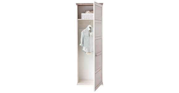 GARDEROBENSCHRANK 64,2/196,5/38,5 cm  - Weiß/Grau, LIFESTYLE, Holzwerkstoff/Metall (64,2/196,5/38,5cm) - Hom`in