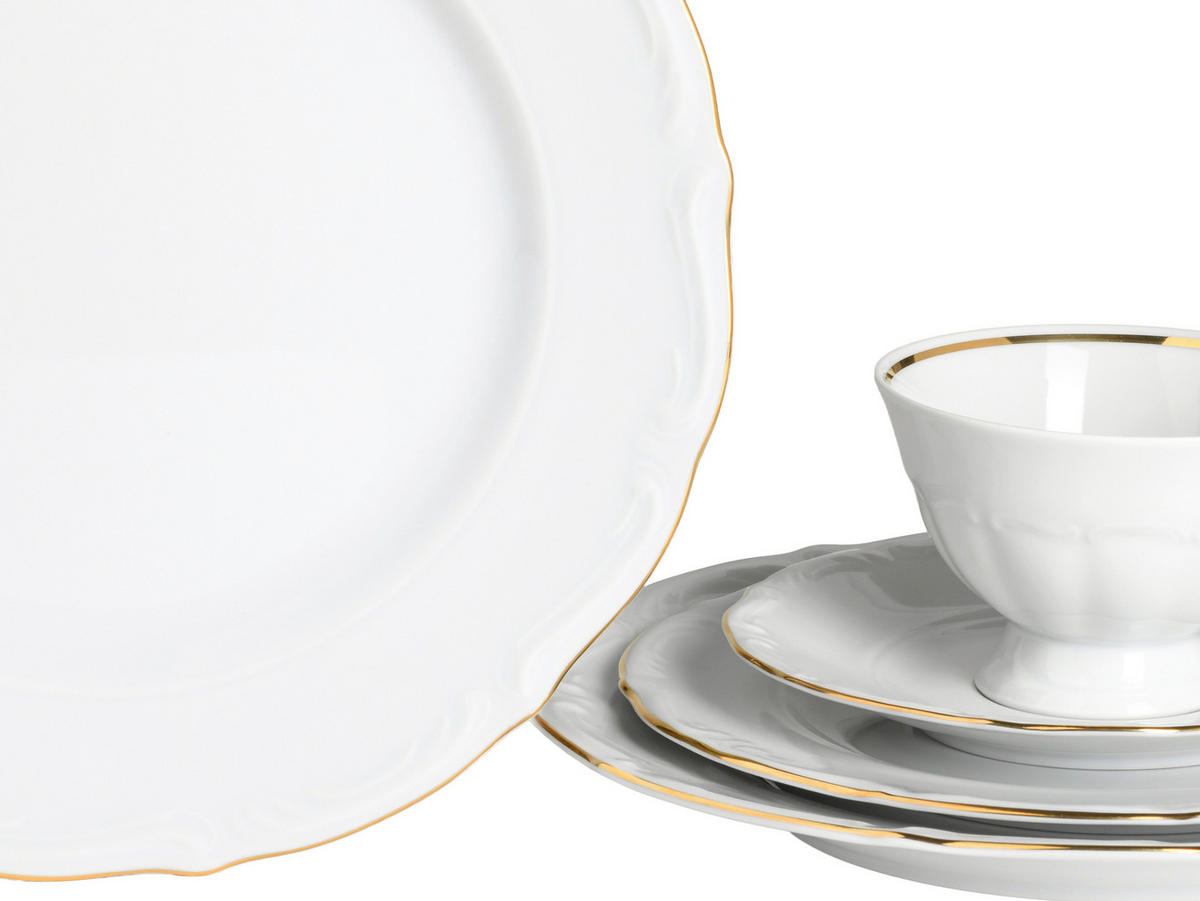 KOMBISERVICE Maria Theresia Gold 30-teilig  - Goldfarben/Weiß, Basics, Keramik (44/28/33cm) - Creatable