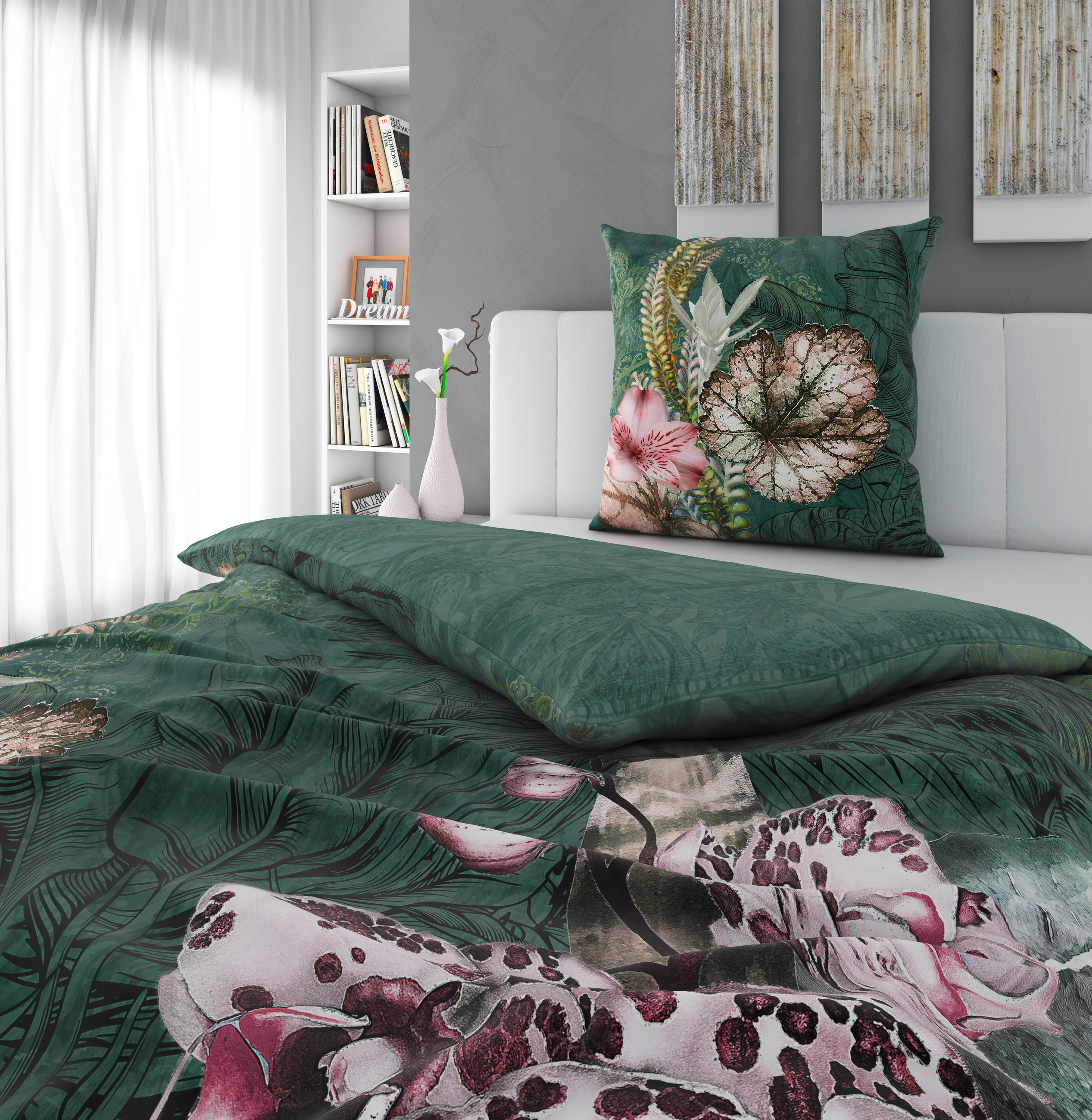 WENDEBETTWÄSCHE Renforcé 155/220 cm  - Grün, Textil (155/220cm) - Esposa