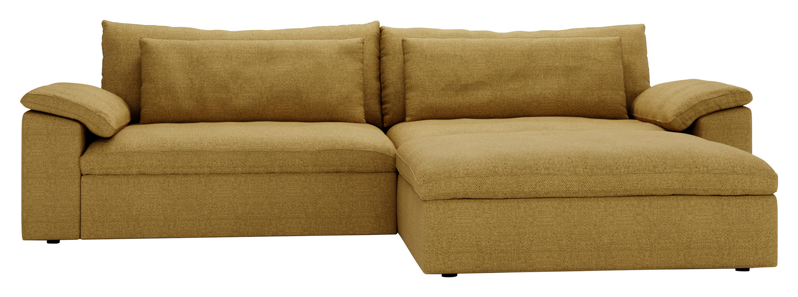 ECKSOFA Webstoff Currygelb  - Currygelb/Schwarz, Modern, Kunststoff/Textil (306/198cm) - Carryhome