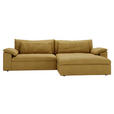 ECKSOFA  in Webstoff Currygelb  306/198 cm  - Currygelb/Schwarz, MODERN, Kunststoff/Textil (306/198cm) - Carryhome