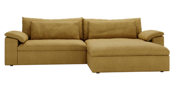 ECKSOFA  in Webstoff Currygelb  306/198 cm  - Currygelb/Schwarz, MODERN, Kunststoff/Textil (306/198cm) - Carryhome