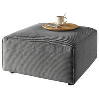 HOCKER Cord Dunkelgrau  - Dunkelgrau/Schwarz, Design, Kunststoff/Textil (80/42/80cm) - Pure Home Lifestyle