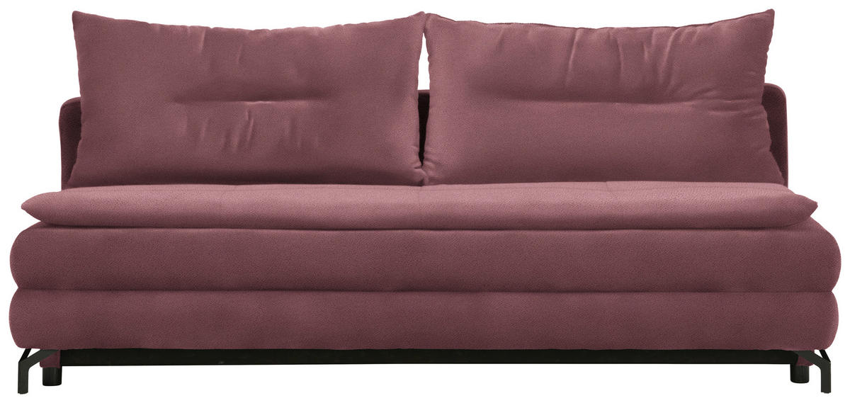 KANAPÉÁGY sötét rózsaszín  - fekete/sötét rózsaszín, Modern, textil/fém (208/73/92/102cm) - Novel