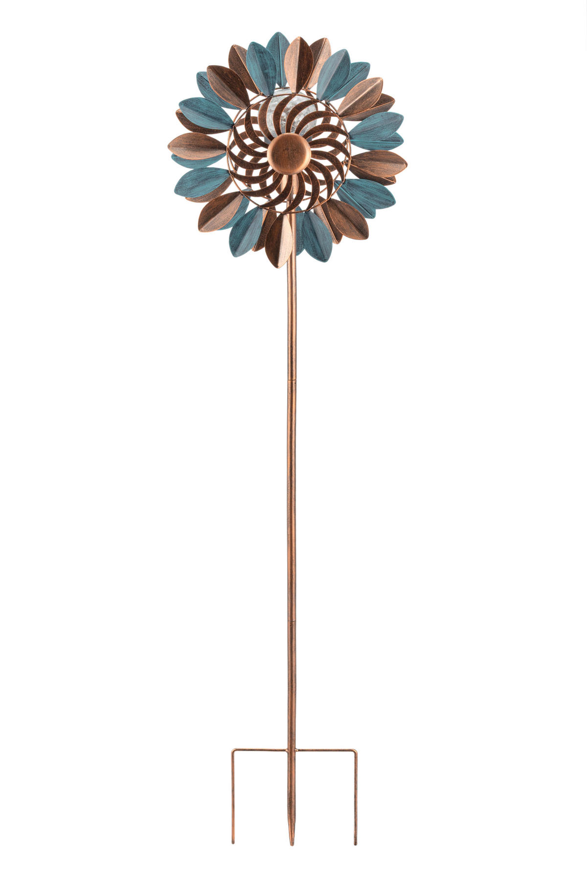 SOLÁRNE SVIETIDLO, 32/18/123 cm - modrá/medená, Design, kov/plast (32/18/123cm) - Ambia Garden