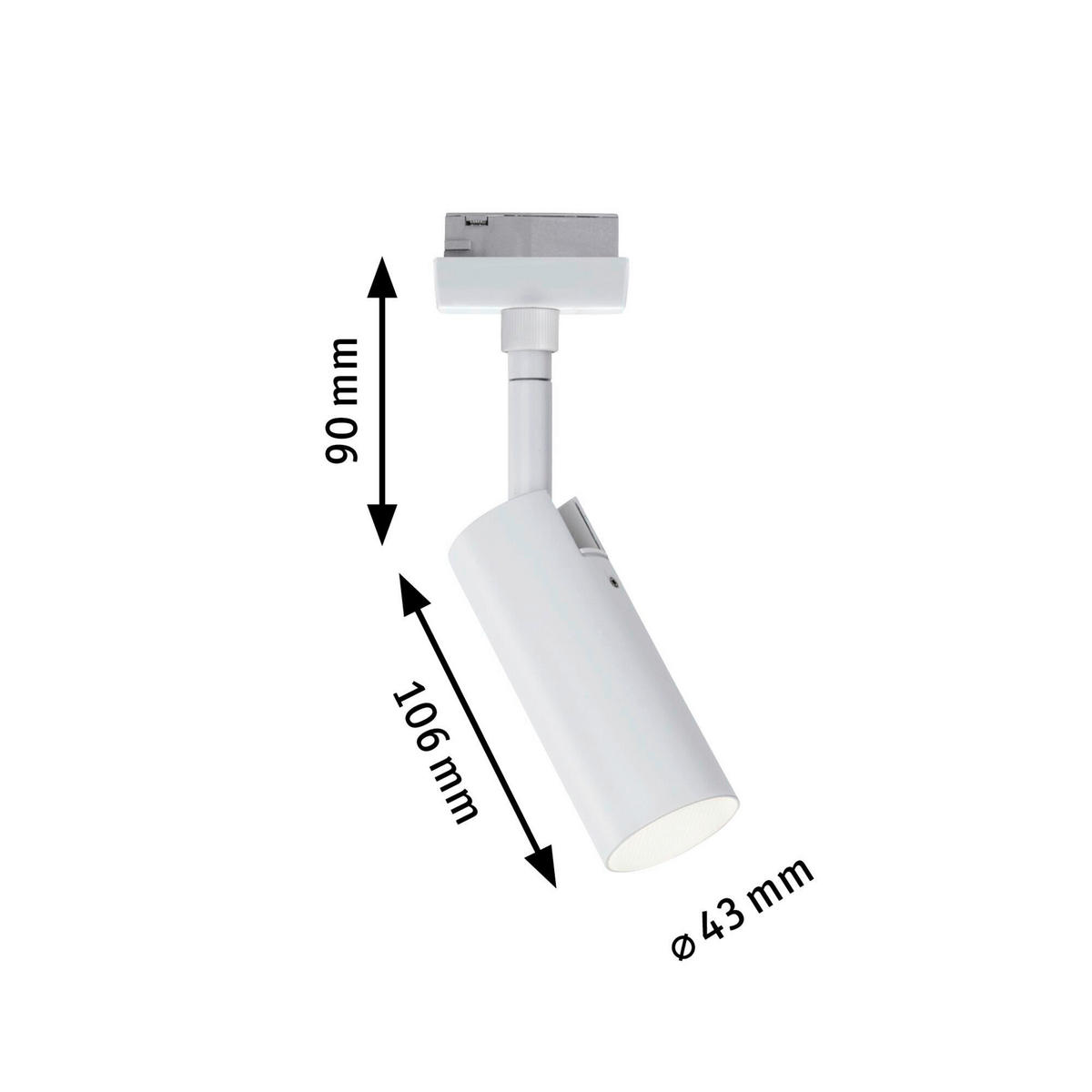 SCHIENENSYSTEM-STRAHLER URail 4,2/4,2/19,6 cm  - Weiß, Basics, Kunststoff/Metall (4,2/4,2/19,6cm) - Paulmann