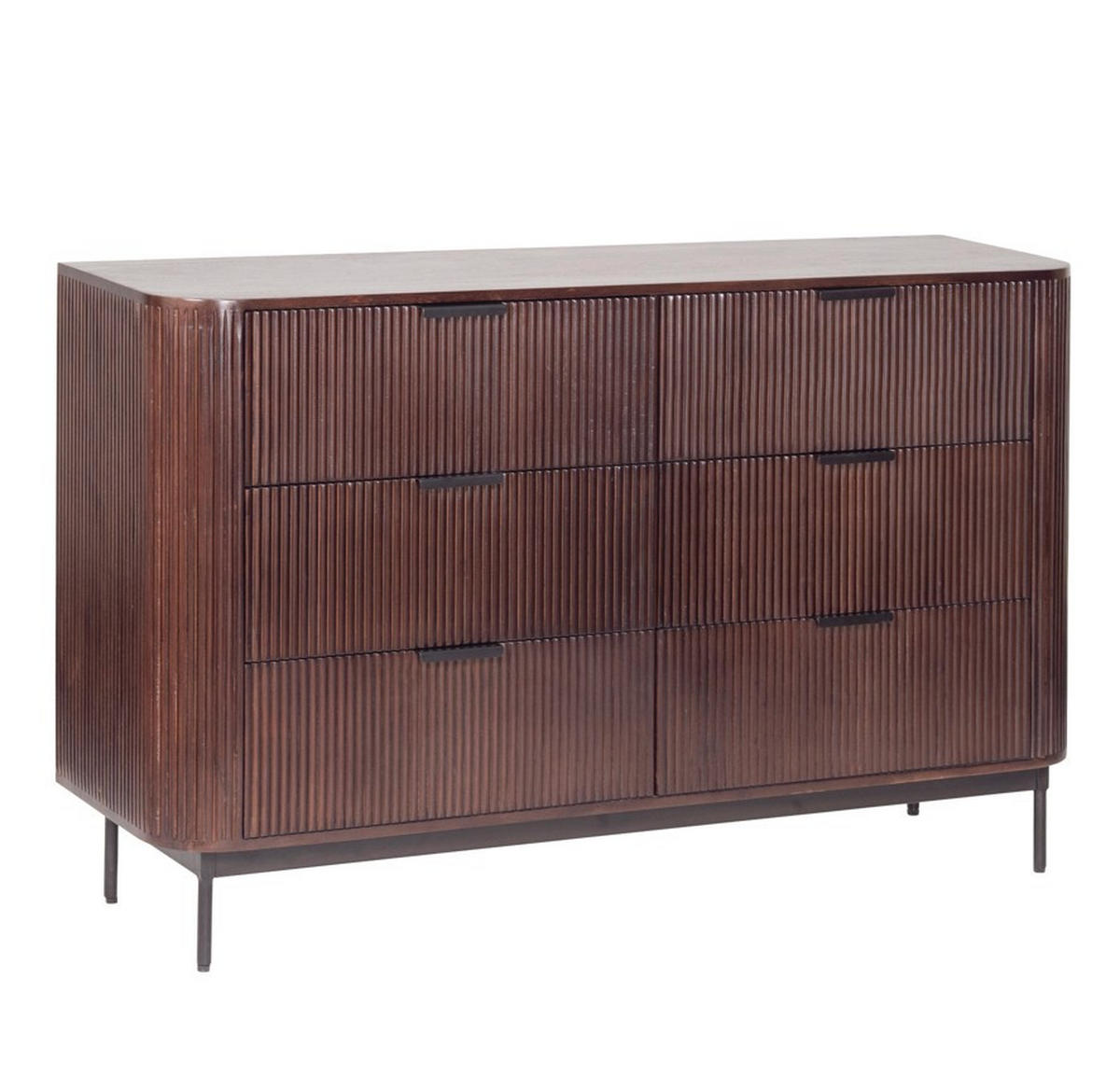 SIDEBOARD  in 140/85/40 cm  - Walnussfarben/Schwarz, KONVENTIONELL, Holz/Metall (140/85/40cm) - Livetastic