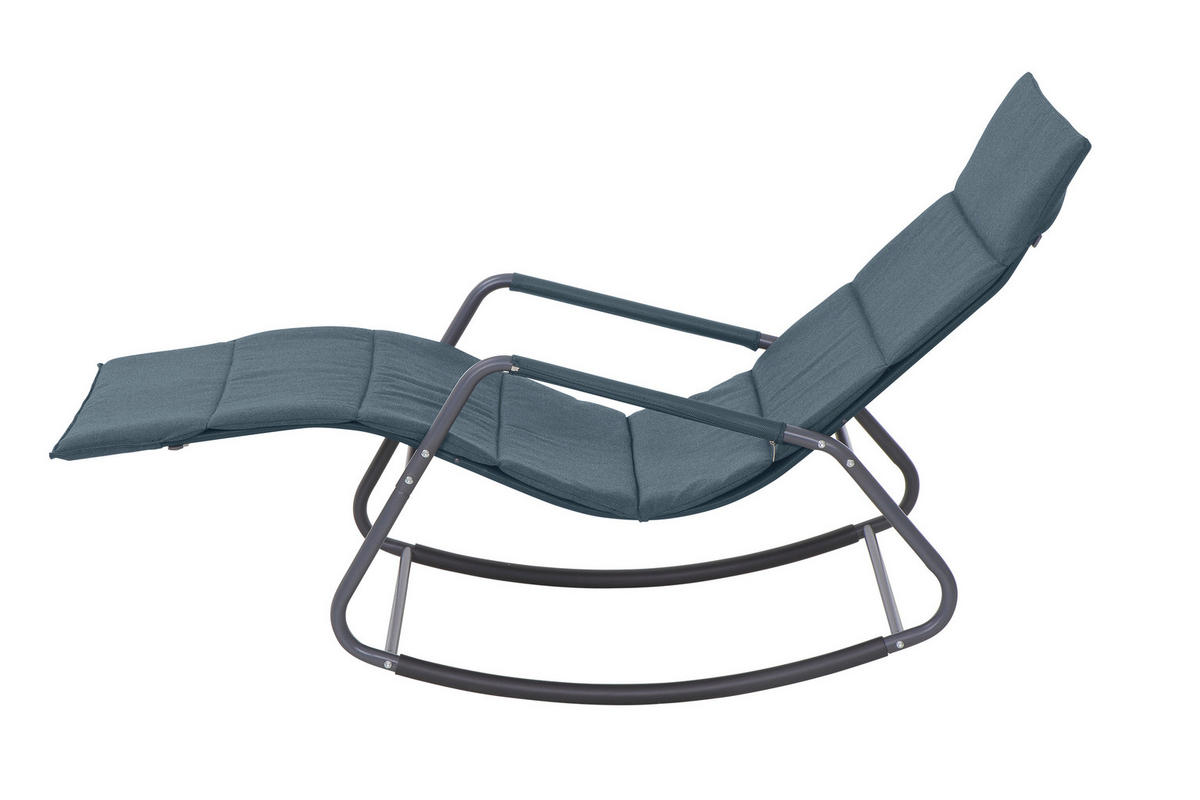 GARTEN-RELAXLIEGE 57/81/143 cm  - Blaugrau, KONVENTIONELL, Kunststoff/Textil (57/81/143cm) - Siena Garden