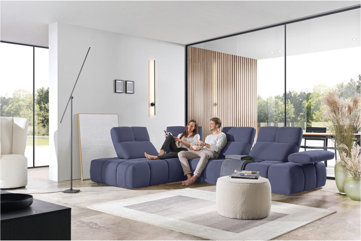 ECKSOFA in Struktur Violett  - Violett/Schwarz, Design, Kunststoff/Textil (233/313cm) - Emilio Belluti