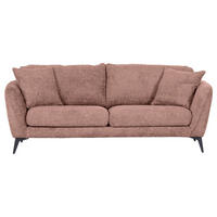 BIGSOFA in Chenille Altrosa  - Schwarz/Altrosa, Konventionell, Textil/Metall (215/70/98cm) - Carryhome