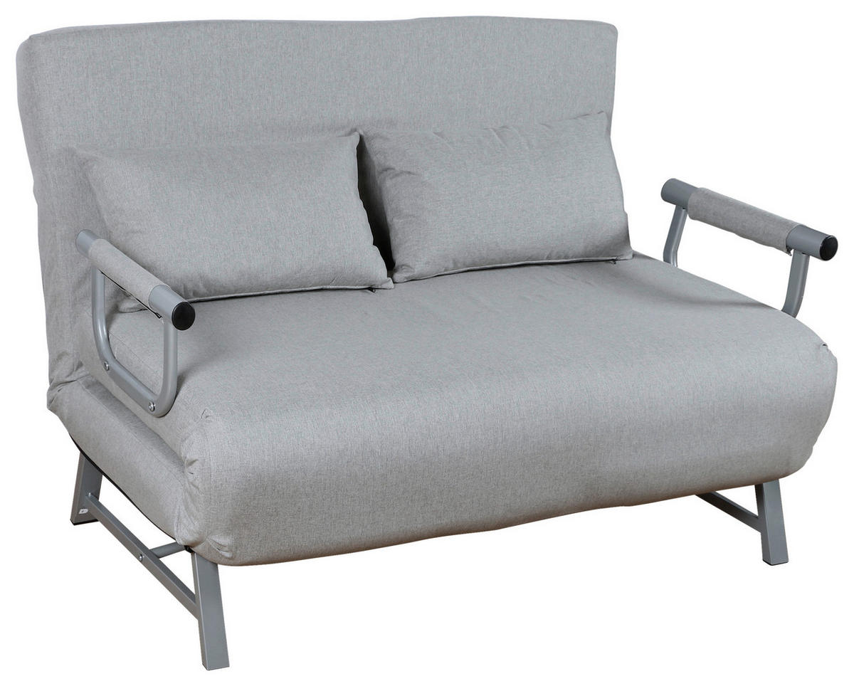 SCHLAFSOFA in Metall, Textil Grau  - Grau, Modern, Textil/Metall (127/95/78cm) - MID.YOU