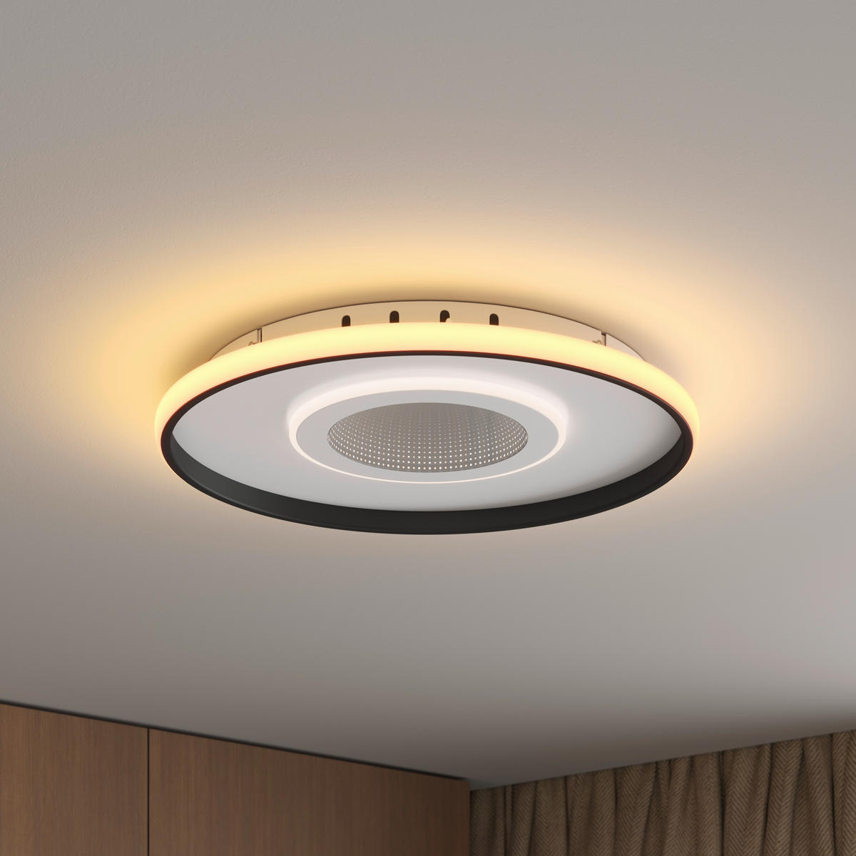 LED-DECKENLEUCHTE 50/5,5 cm   - Schwarz/Weiß, Trend, Kunststoff/Metall (50/5,5cm) - Novel