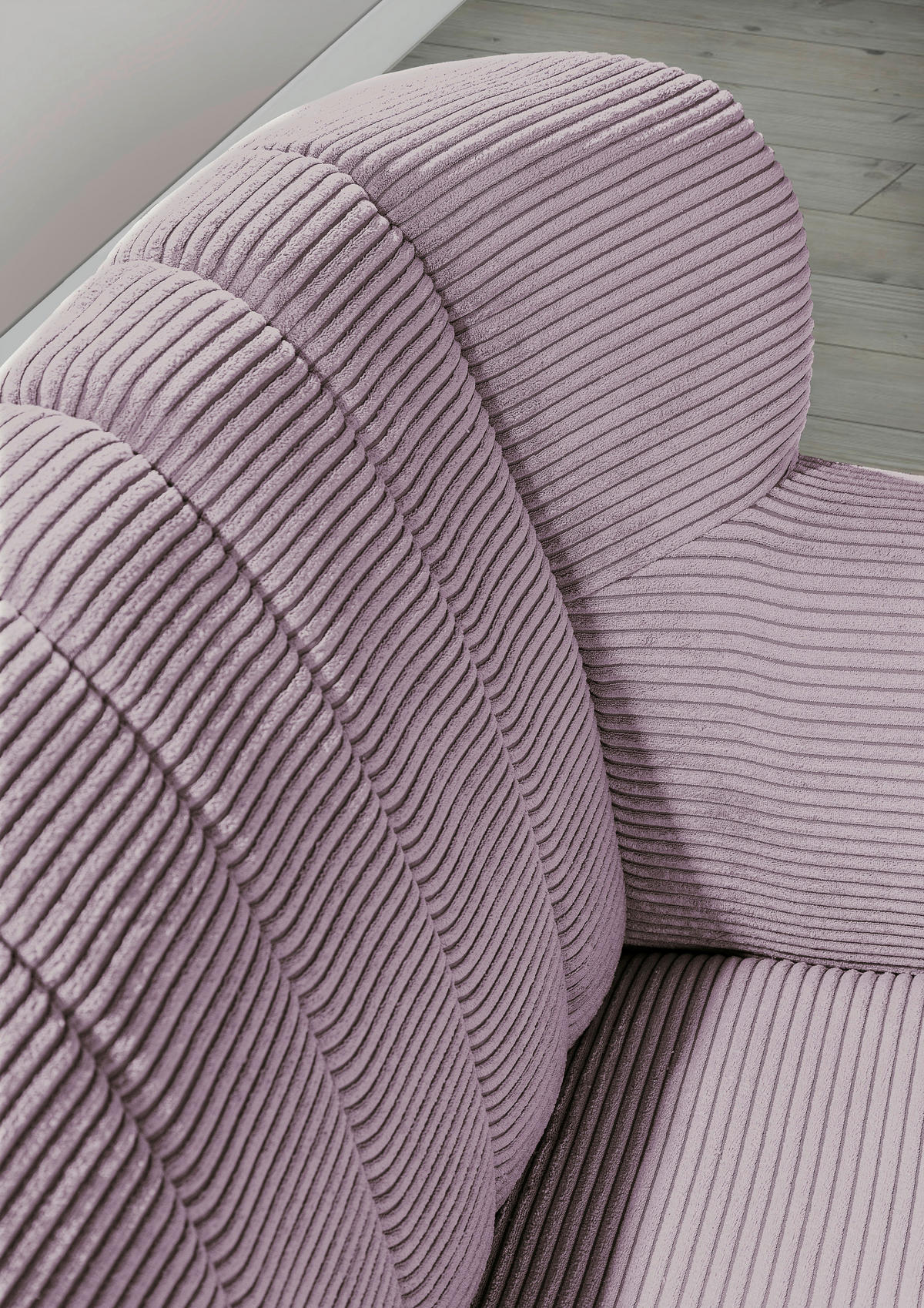 2-SITZER-SOFA in Cord Flieder  - Dunkelbraun/Flieder, Design, Holz/Textil (168/96/75cm) - Ambia Home