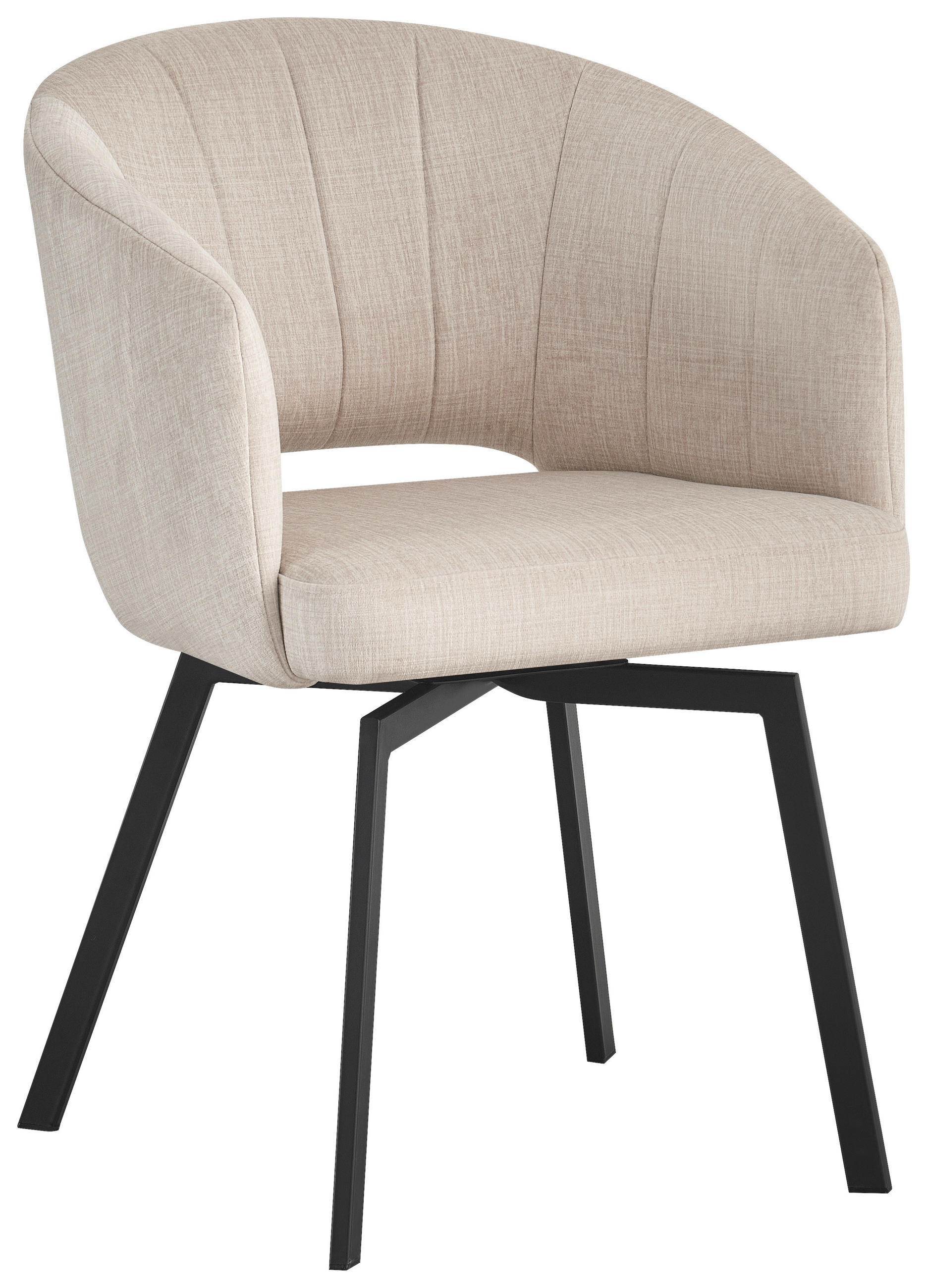 ARMLEHNSTUHL  in Eisen Webstoff  - Beige/Schwarz, Design, Textil/Metall (57/62,5/81cm) - Carryhome