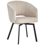 ARMLEHNSTUHL  inklusive Armlehnen, Sitzfläche 180° drehbar Webstoff  - Beige/Schwarz, Design, Textil/Metall (57/62,5/81cm) - Carryhome