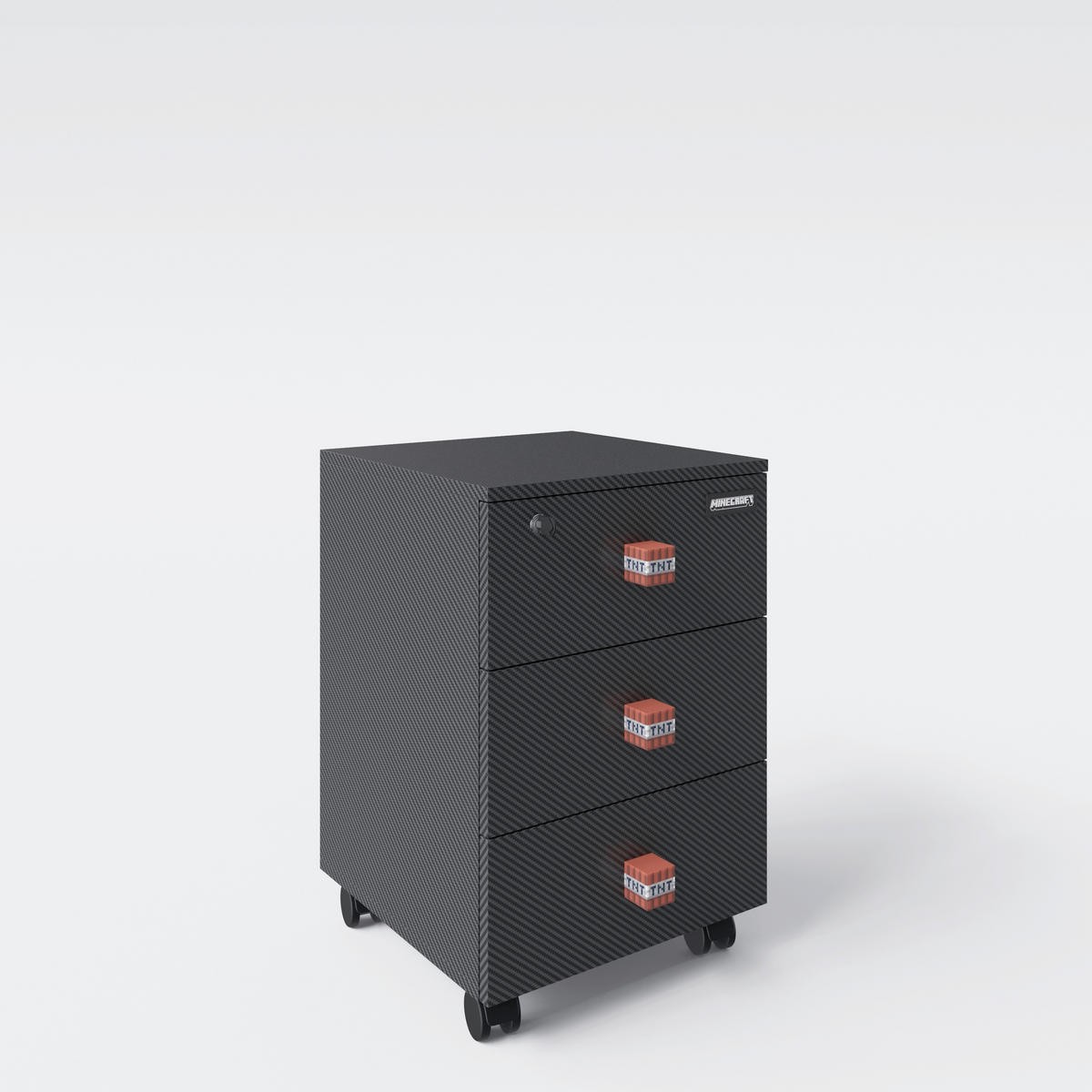 ROLLCONTAINER Schwarz  - Rot/Schwarz, MODERN, Holz/Holzwerkstoff (40/58/51cm) - Minecraft