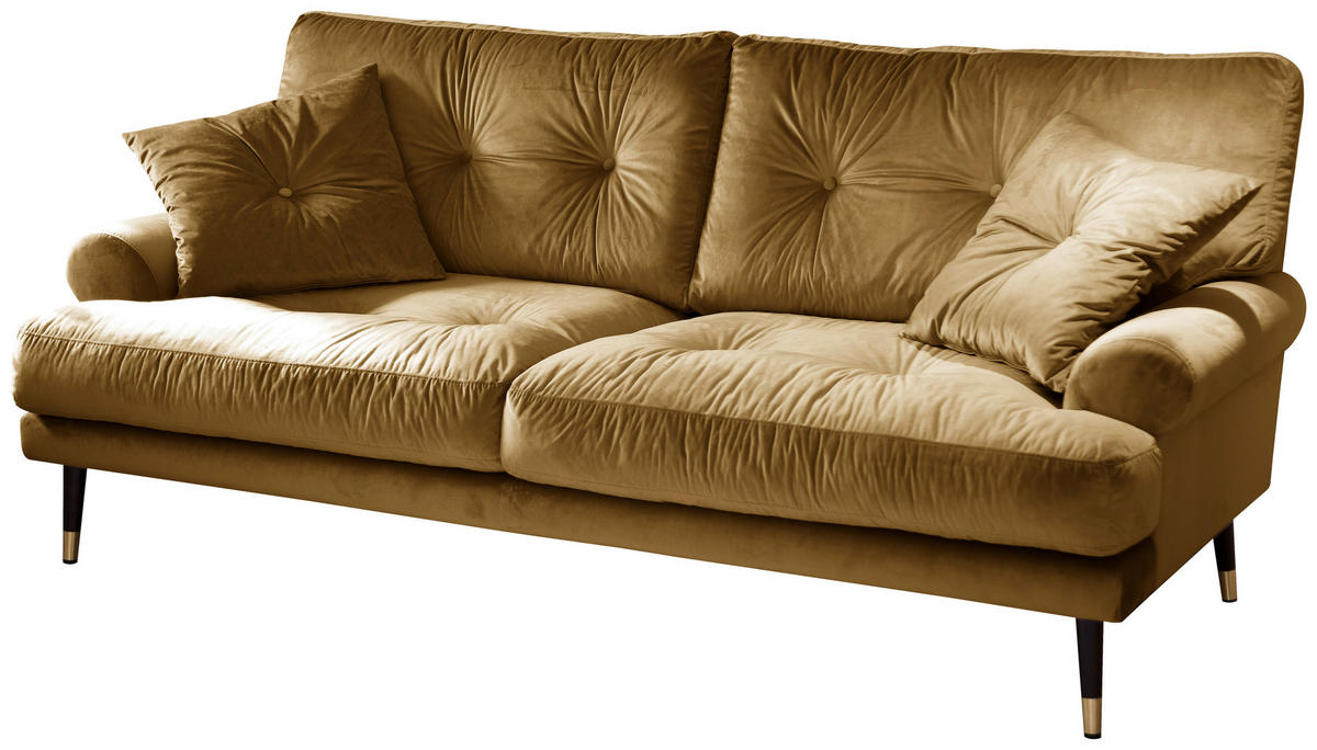 2-SITZER-SOFA TOKIO-2S SOFA in Samt Senfgelb  - Senfgelb, MODERN, Textil (180/89/100cm) - MID.YOU