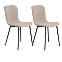 STOLSET 2 styck bouclé  - beige/svart, Modern, metall/textil (44/81/52cm) - MID.YOU