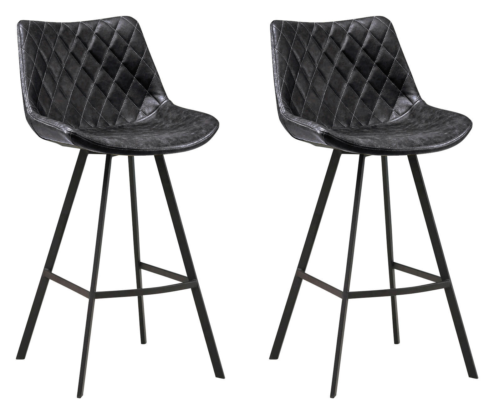BARHOCKER-SET in Schwarz  - Schwarz, KONVENTIONELL, Textil/Metall (50/102/55cm) - MID.YOU