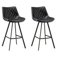 BARHOCKER-SET in Schwarz  - Schwarz, KONVENTIONELL, Textil/Metall (50/102/55cm) - MID.YOU