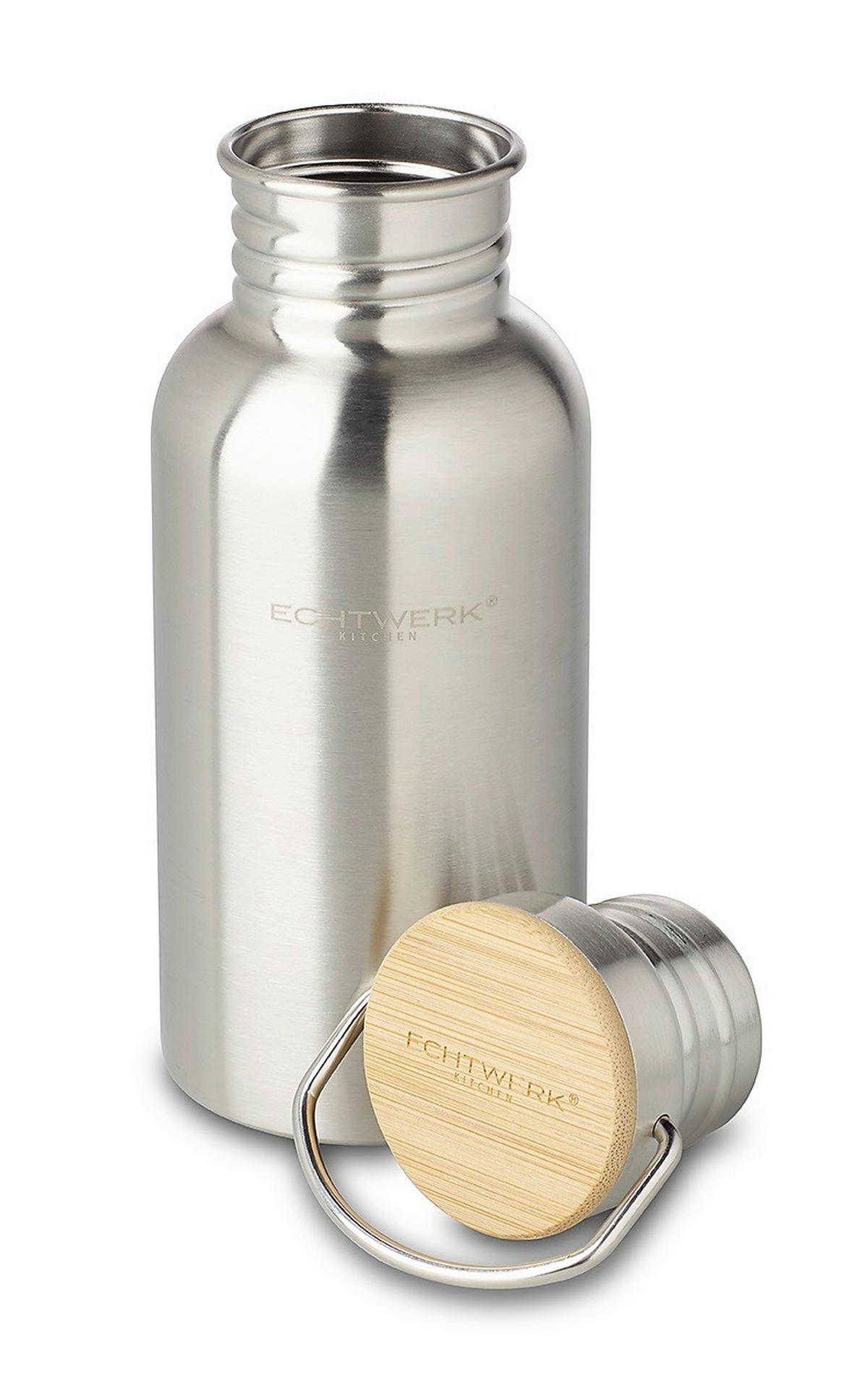 ISOLIERFLASCHE 0,5 L  - Silberfarben, Basics, Metall (7/18cm) - Echtwerk