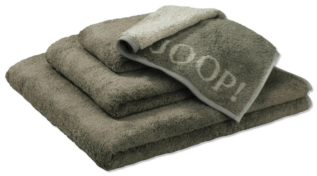HANDTUCH Contour Doubleface Olivgrün, Dunkelgrau, Hellgrau  - Dunkelgrau/Hellgrau, Basics, Textil (50/100cm) - Joop!