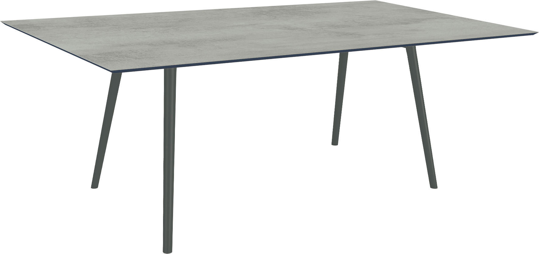 GARTENTISCH Kunststoff Grau rechteckig  - Schwarz/Grau, Design, Kunststoff/Metall (180/100/75cm) - Stern