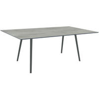 GARTENTISCH Kunststoff Grau rechteckig  - Schwarz/Grau, Design, Kunststoff/Metall (180/100/75cm) - Stern