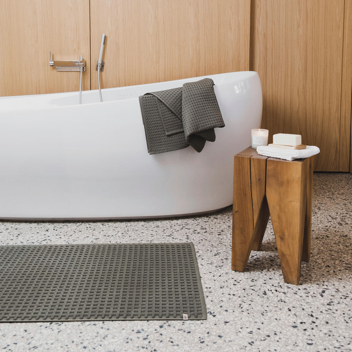 BADTEPPICH PIQUEE Grau 60/60 cm  - Grau, Basics, Textil (60/60cm) - Moeve