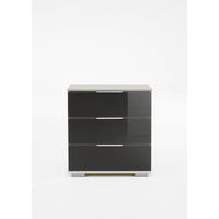 NOĆNI ORMARIĆ siva, bijela   - bijela/siva, Moderno, staklo/drvni materijal (52/58/38cm) - Carryhome
