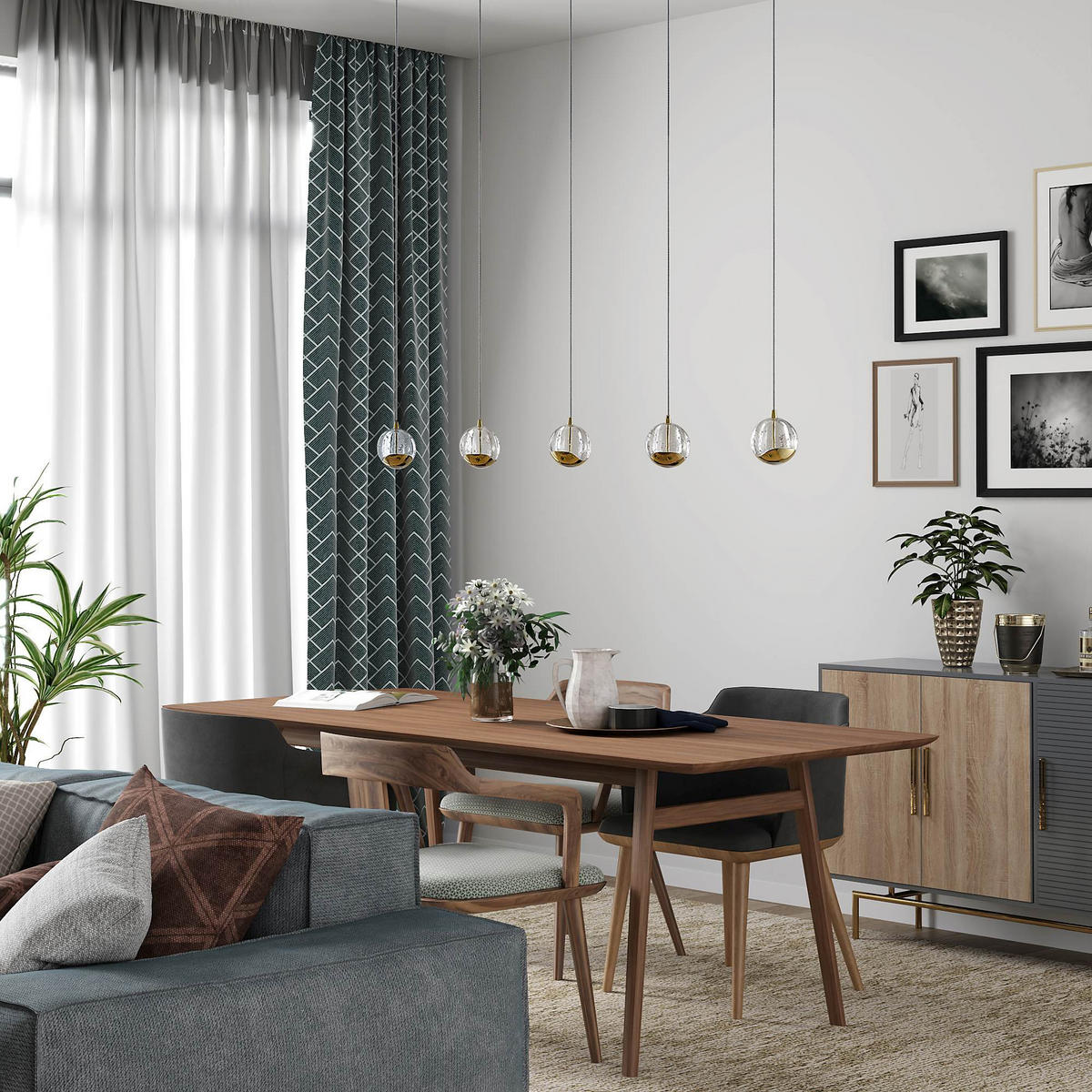 LED-HÄNGELEUCHTE Hastings 96/9/150 cm   - Goldfarben, Design, Glas/Metall (96/9/150cm) - Dieter Knoll