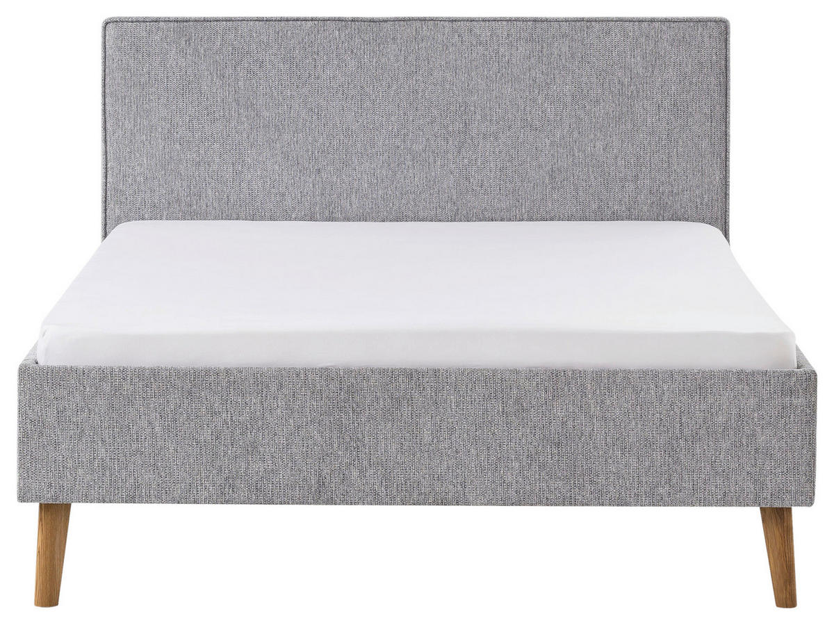 POLSTERBETT Grau 140/200 cm  - Eichefarben/Grau, Basics, Holz/Textil (140/200cm) - Boxxx