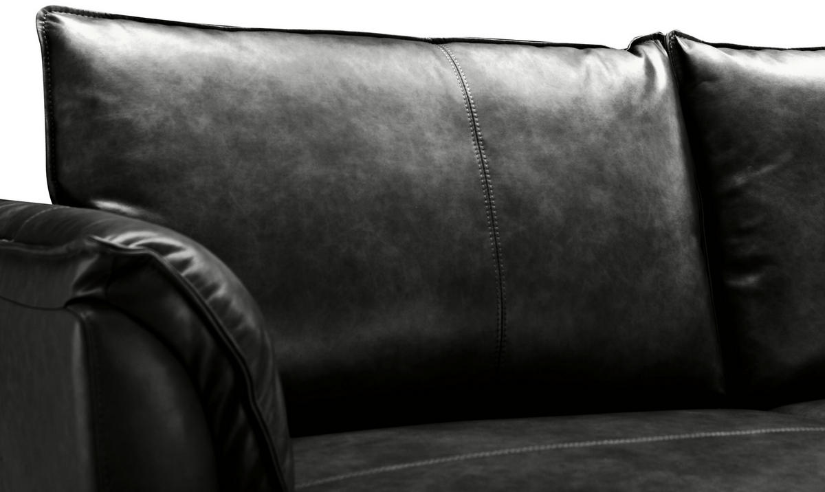 DVOSJED drvo, tekstil, koža  crna    - crna, Design, koža/drvo (195/87/90cm) - MID.YOU