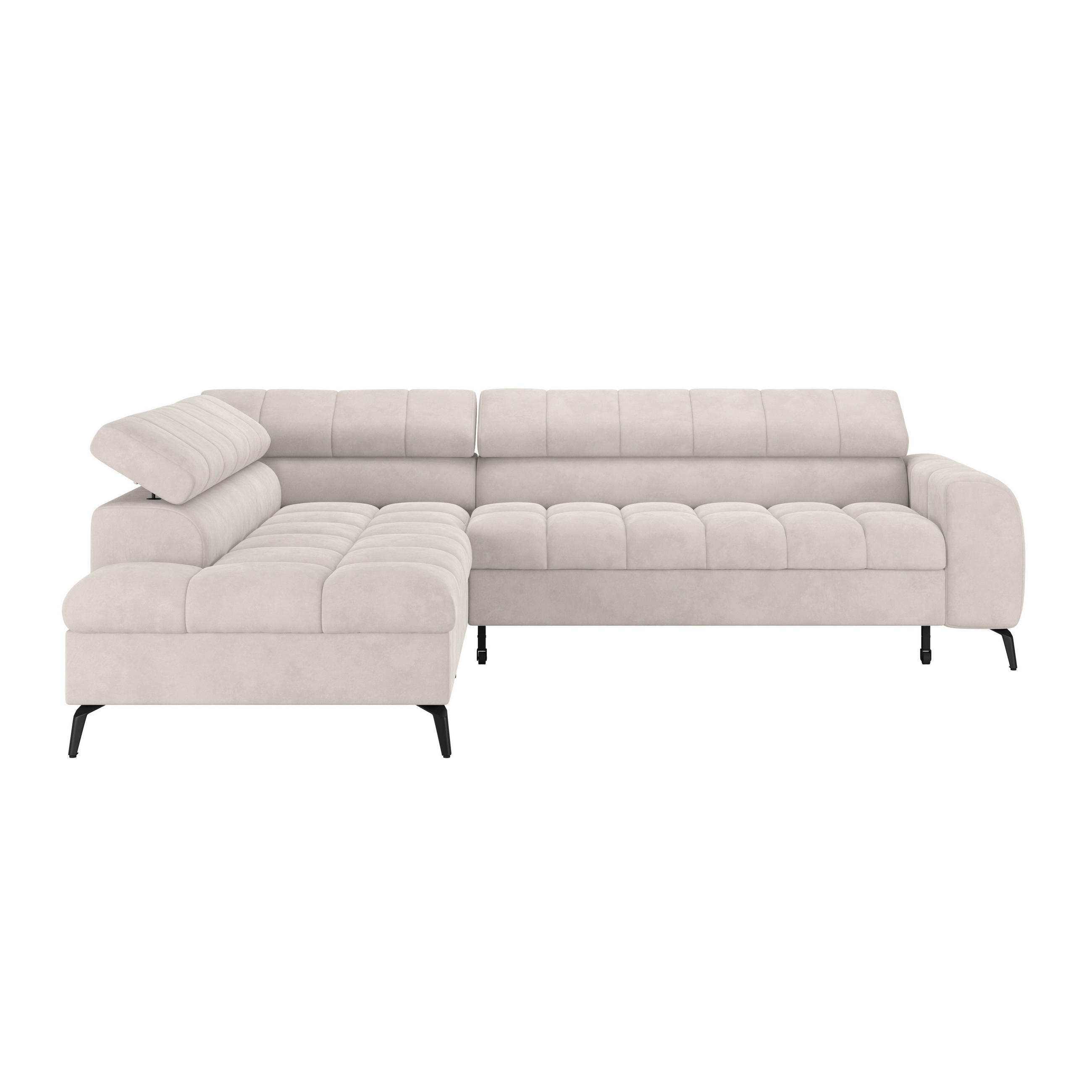 ECKSOFA in Weiss  - Weiss/Schwarz, Trend, Kunststoff/Textil (203/261cm) - Livetastic