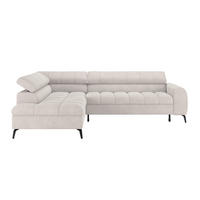 ECKSOFA in Weiss  - Weiss/Schwarz, Trend, Kunststoff/Textil (203/261cm) - Livetastic