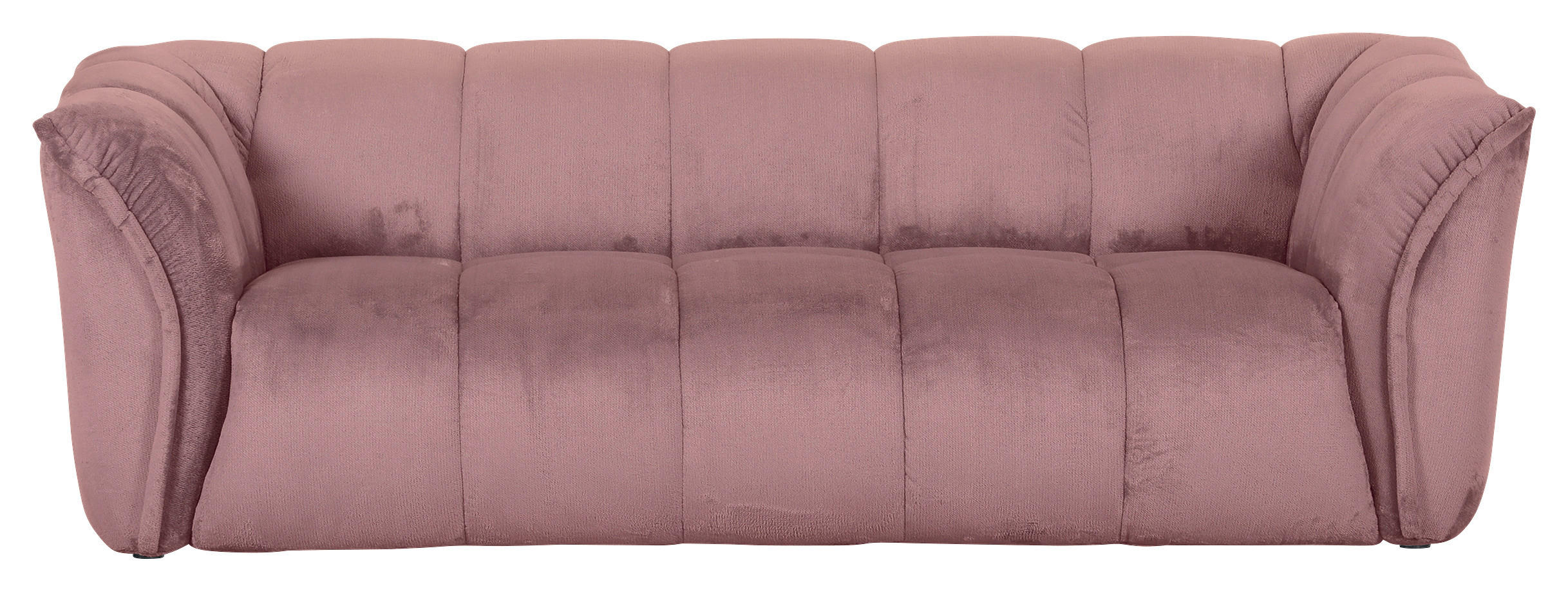 BIGSOFA in Plüsch Rosa  - Schwarz/Rosa, Konventionell, Kunststoff/Textil (220/67/106cm) - MID.YOU