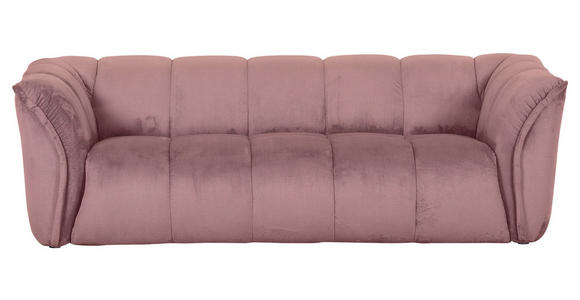 BIGSOFA Plüsch Rosa  - Schwarz/Rosa, KONVENTIONELL, Kunststoff/Textil (220/67/106cm) - Carryhome