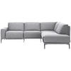 ECKSOFA in Flachgewebe Hellgrau  - Hellgrau/Schwarz, Design, Textil/Metall (260/210cm) - Johann Jakob