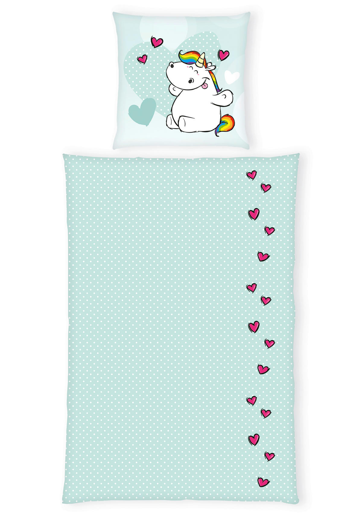 JUGENDBETTWÄSCHE 135/200 cm  - Mintgrün, Basics, Textil (135/200cm) - Herding