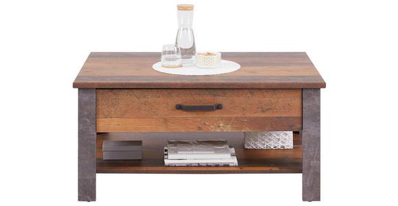 Couchtisch Ontario - Eichefarben/Dunkelgrau, Trend, Holzwerkstoff (101/50,5/70cm) - Ombra