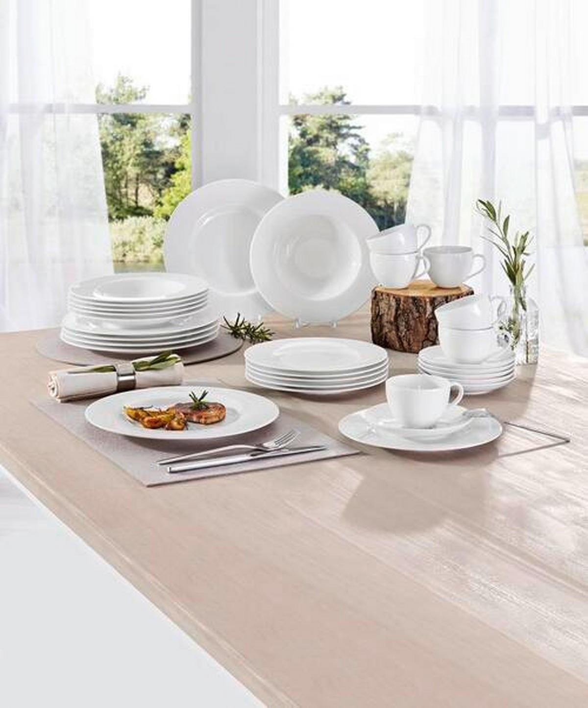 KOMBISERVICE Weiß Basic White 30-teilig 6 Personen  - Weiß, Basics, Keramik (39,4/39,4/33,8cm) - Villeroy & Boch
